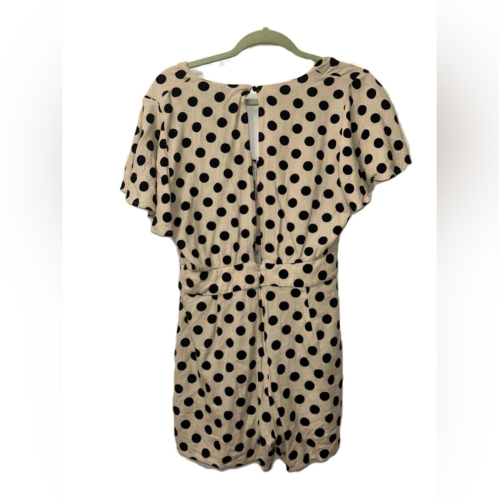 Zara Polka Dot cream and‎ black Romper Size Medium - Picture 2 of 7